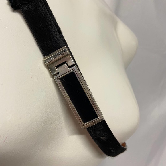 Brighton Belt Hair on Leather Skinny 04508 ML 32 - Picture 2 of 5